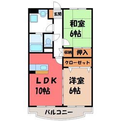 宝積寺駅 徒歩5分 1階の物件間取画像